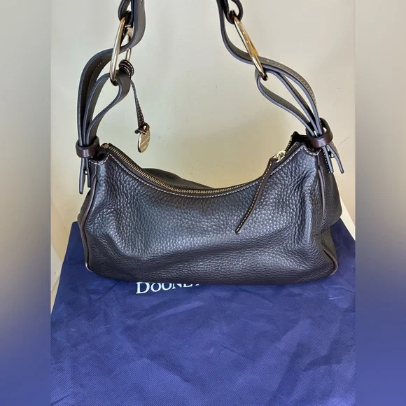 Vintage Dooney & Bourke East West Brown Classic Slouch-Style Shoulder Bag - Picture 3 of 12